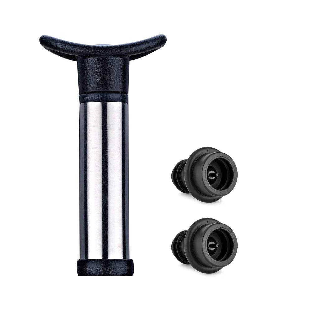 WOTOR Advanced Wine Stoppers Stainless Steel Manual Vacuum Pump Wine Saver Reusable Wine Bottle Stopper Sealer Keep Wine Fresh - P12 Hub Europe