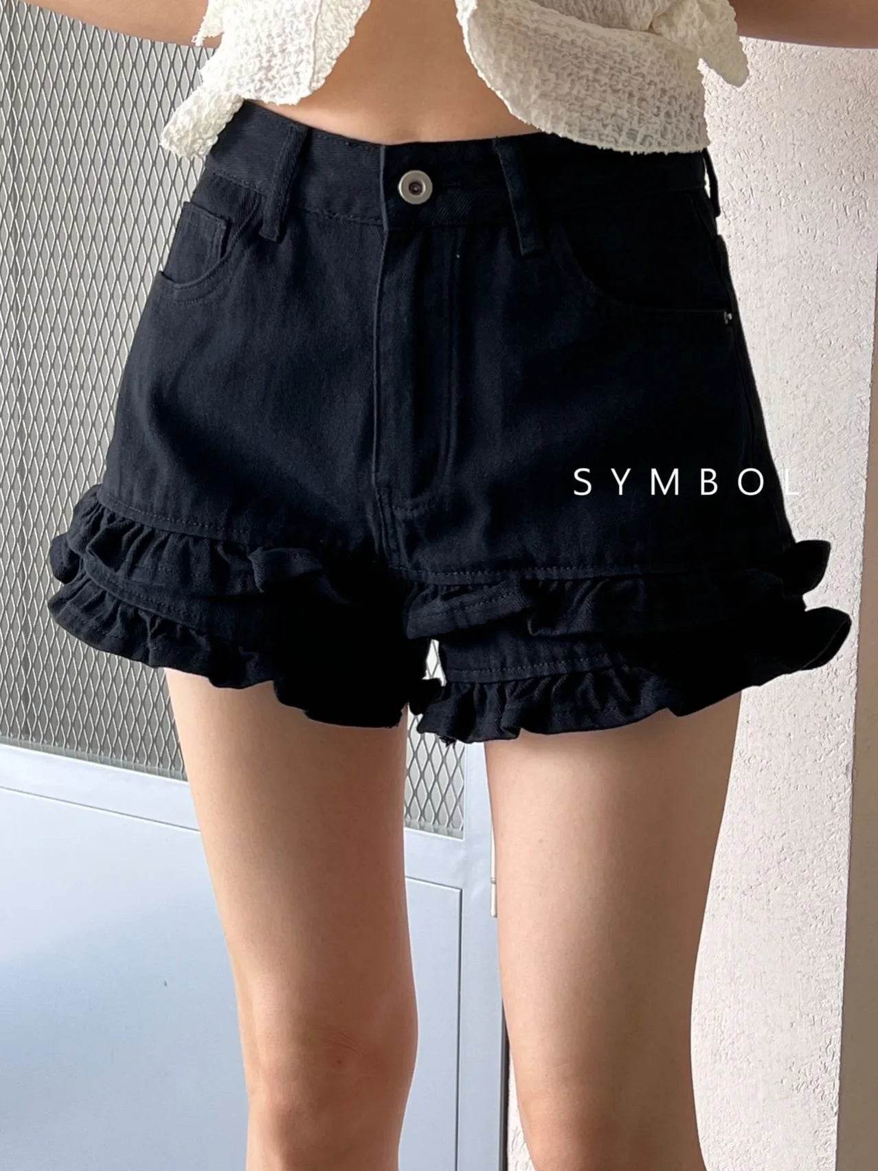 Women's Ruffled Jean Shorts - P12 Hub Europe