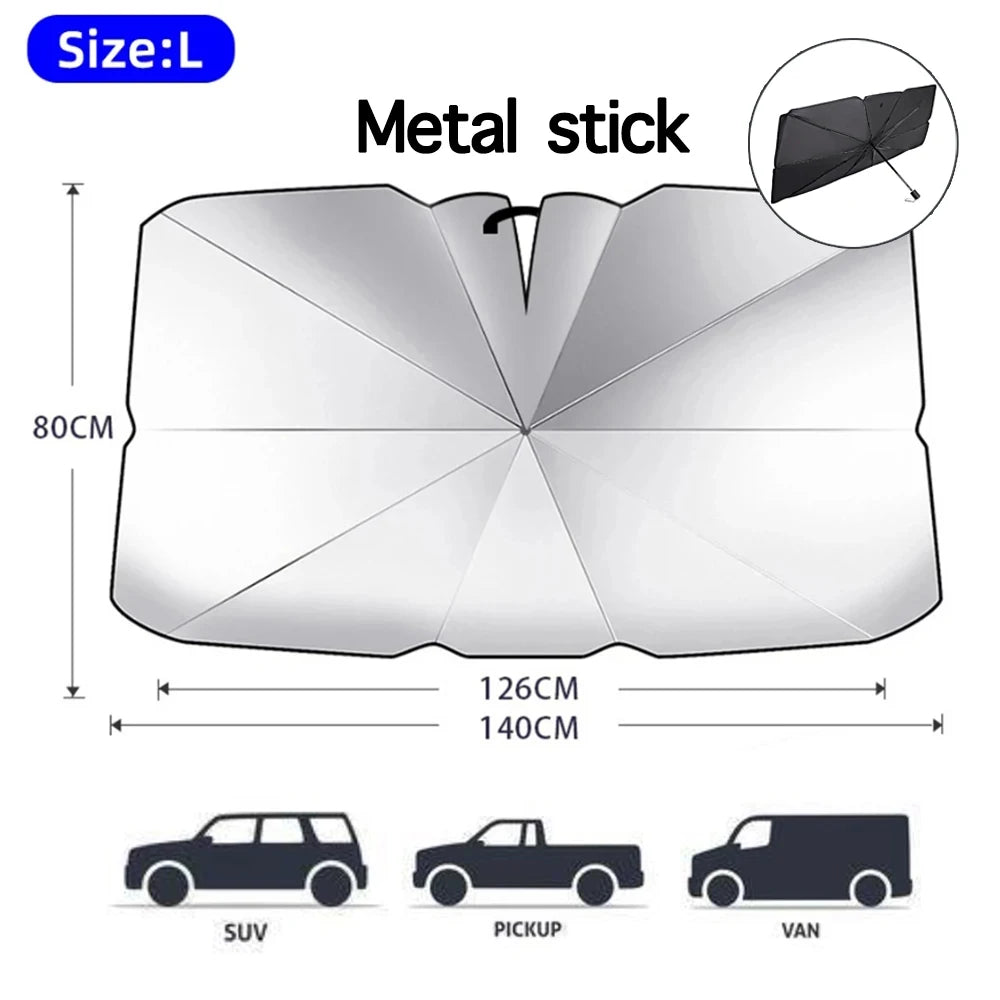 2024 Car Windshield Sun Shade Umbrella Foldable Sunshade Front Window Cover for UV Block Heat Protection Protector Parasol