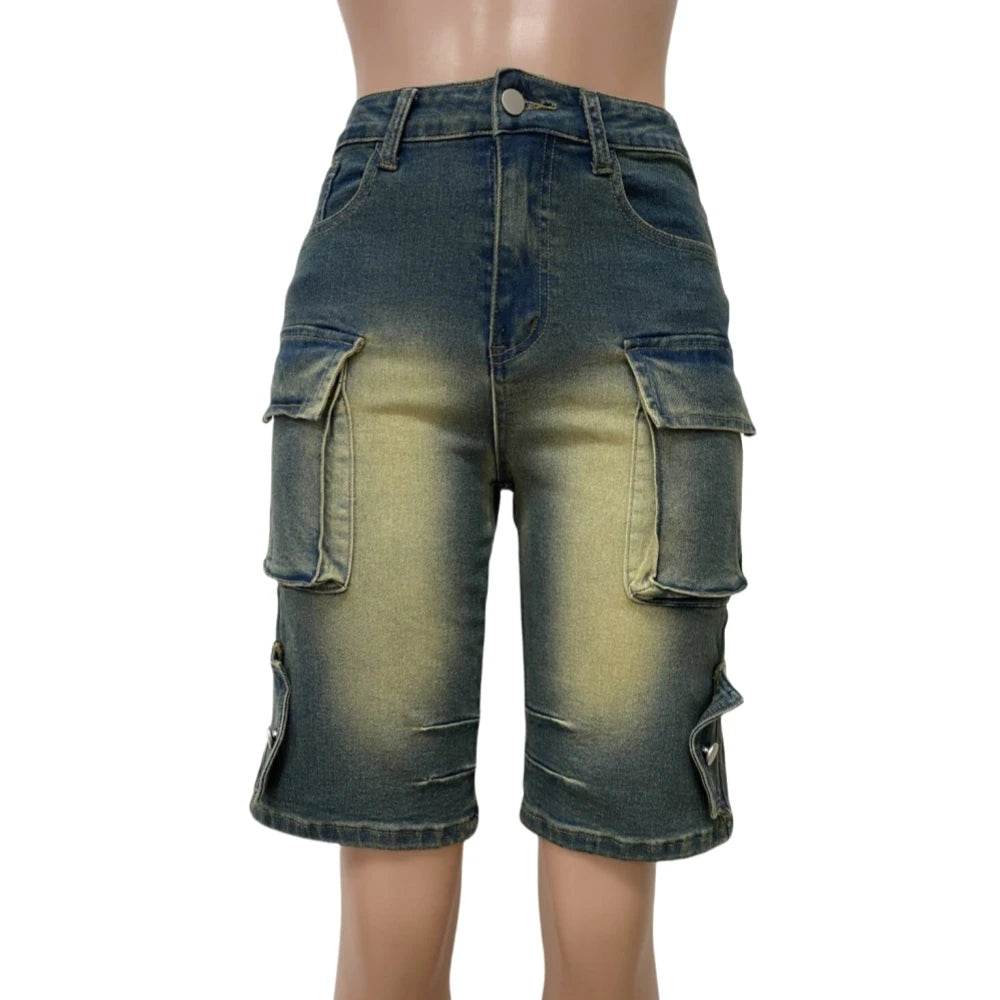 Retro Washed Women's Denim Shorts - P12 Hub Europe