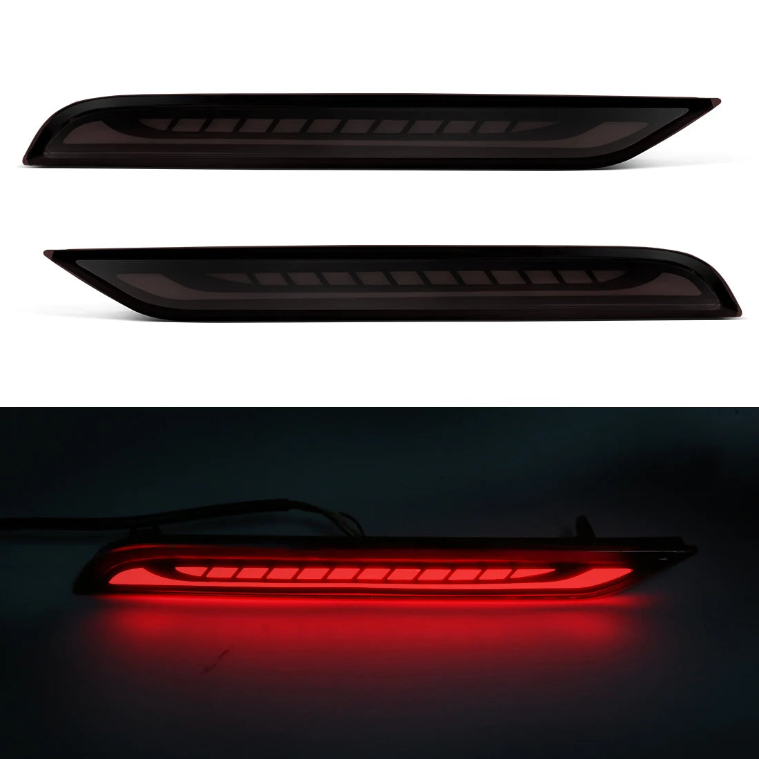 Car LED Rear Bumper Reflector Lights For Toyota Innova 2022 2023 Dynamic Turn Signal Lamp Brake Warning Lamp Accessories 12V