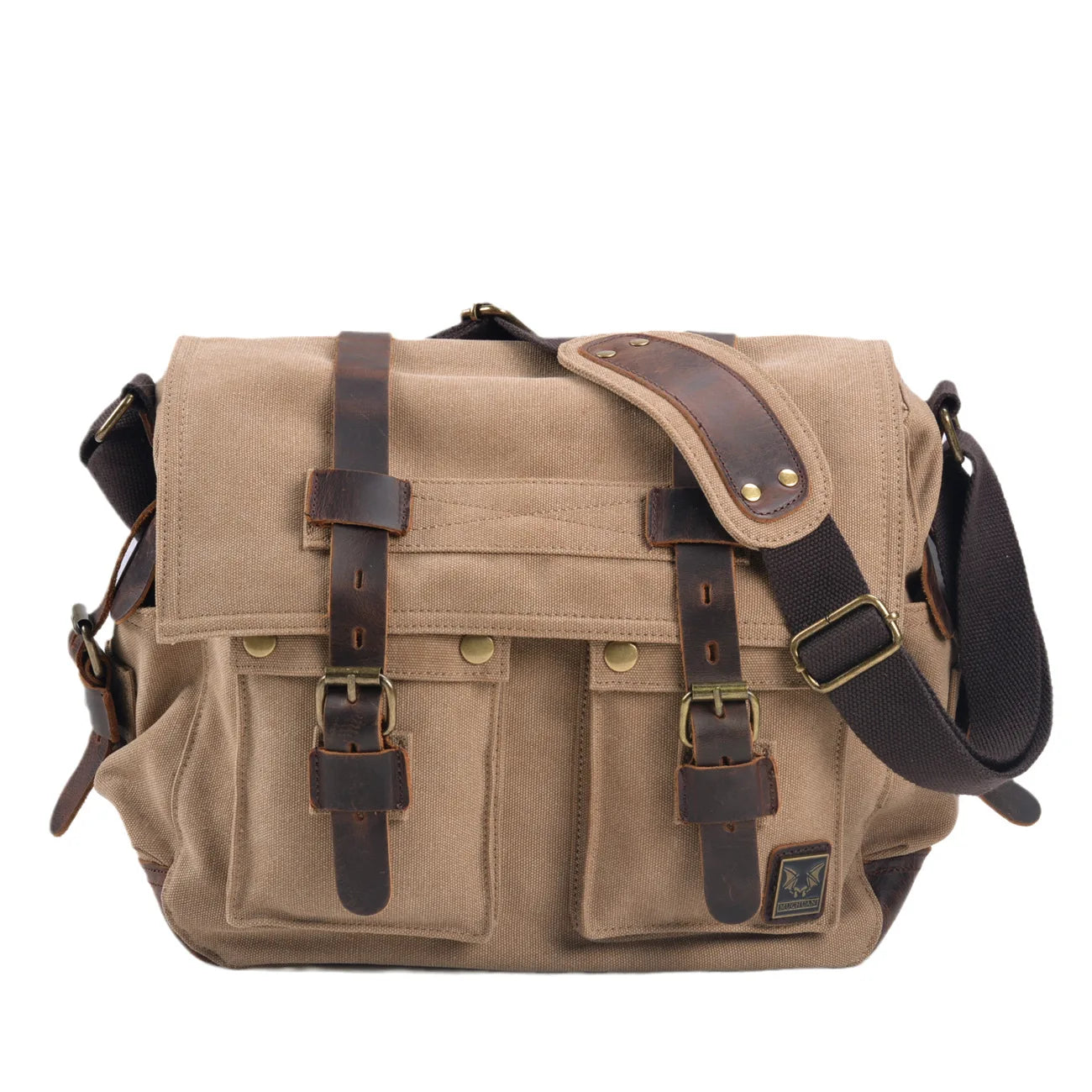 MUCHUAN Canvas Leather Men Messenger Bags Big Satchel Shoulder Bags Male Laptop Briefcase Travel Handbag