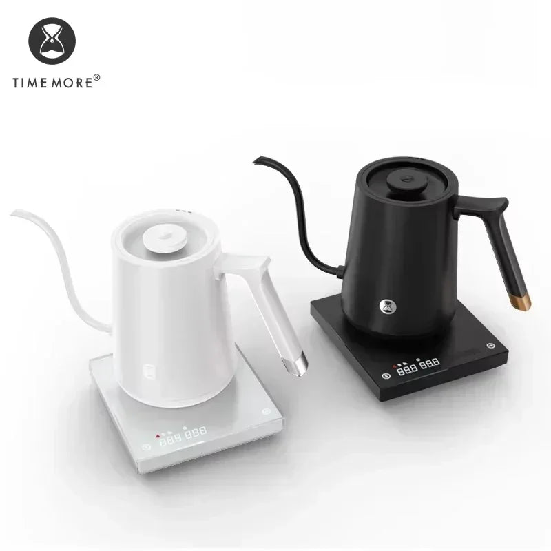 Timemore Fish Smart Electric Pour Over Kettle 600ml 220v Fine Mouth Temperature Control Customize Hand Brew Coffee Pot Gift