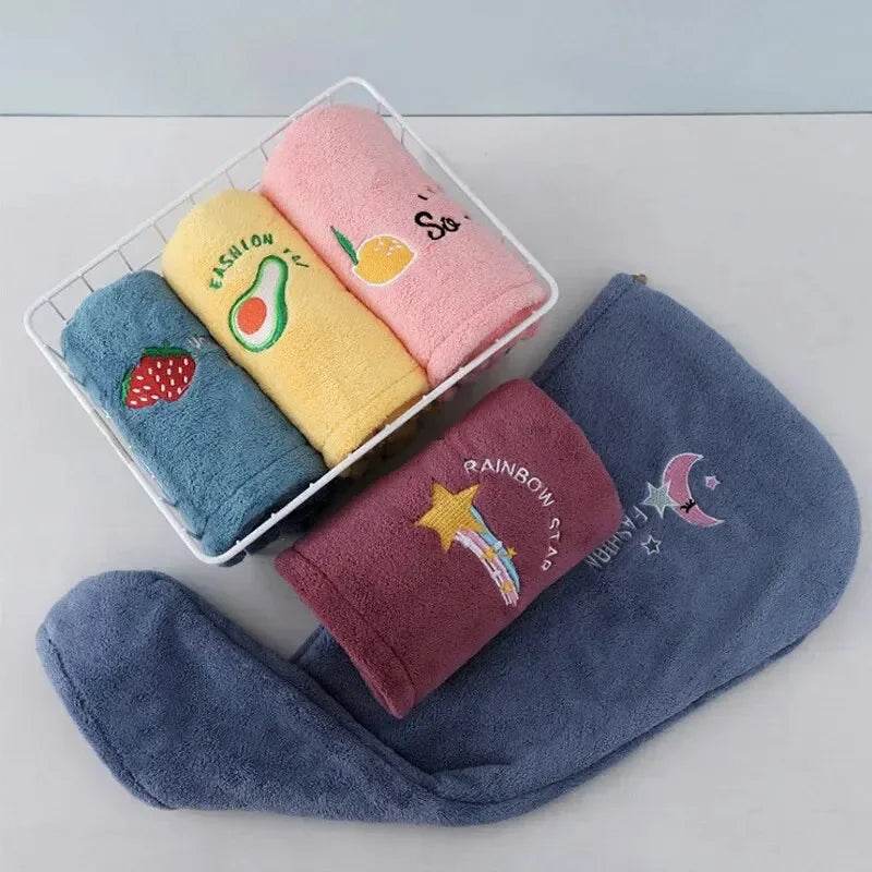 1pc Quickly Dry Hair Hat Super Absorbent Soft Bathroom Women Head Towels Girls Cute Hair Towel Hair Dry Wrap Bonnets - P12 Hub Europe