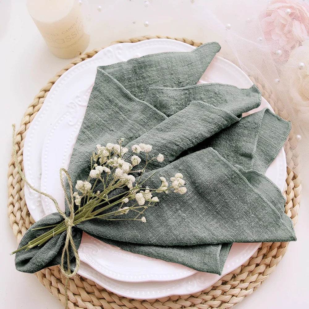 10pcs Cotton Cloth Napkins Gauze Fabric Blue 30x30cm for Wedding Party Birthday Tea Towel Table Baby Shower Christmas Napkins - P12 Hub Europe