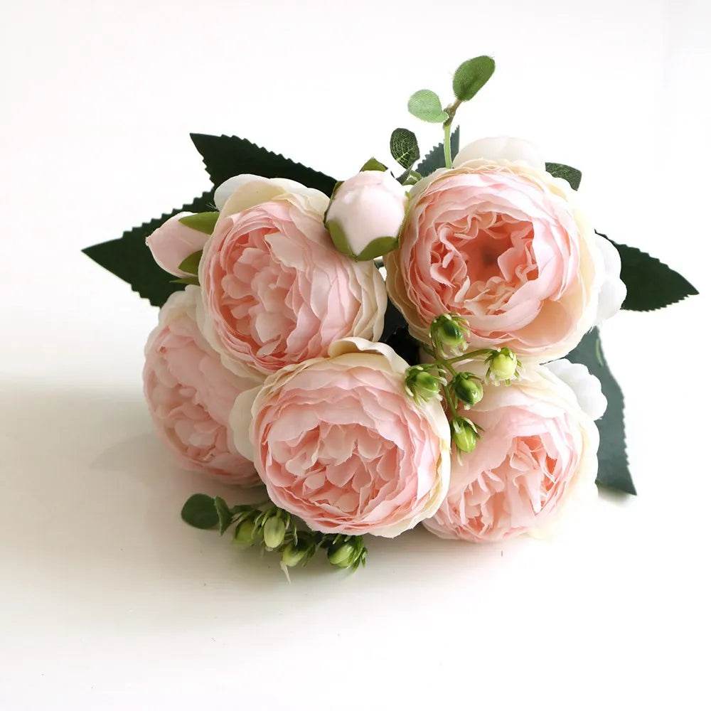 30CM Fake Roses Silk Peony Artificial Flowers Cheap New Year's Christmas Decorations Vase for Home Wedding Bridal Bouquet Indoor - P12 Hub Europe