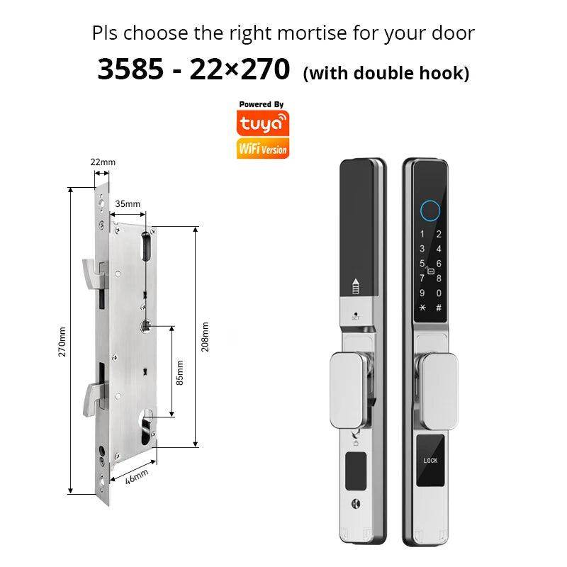 WiFi Sliding Door Lock | IP66, Fingerprint, Card, Code, Glass/Aluminum - P12 Hub Europe