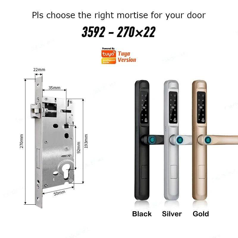 Sliding Door Lock 85/92mm, IP66, Fingerprint, Card, Code - P12 Hub Europe