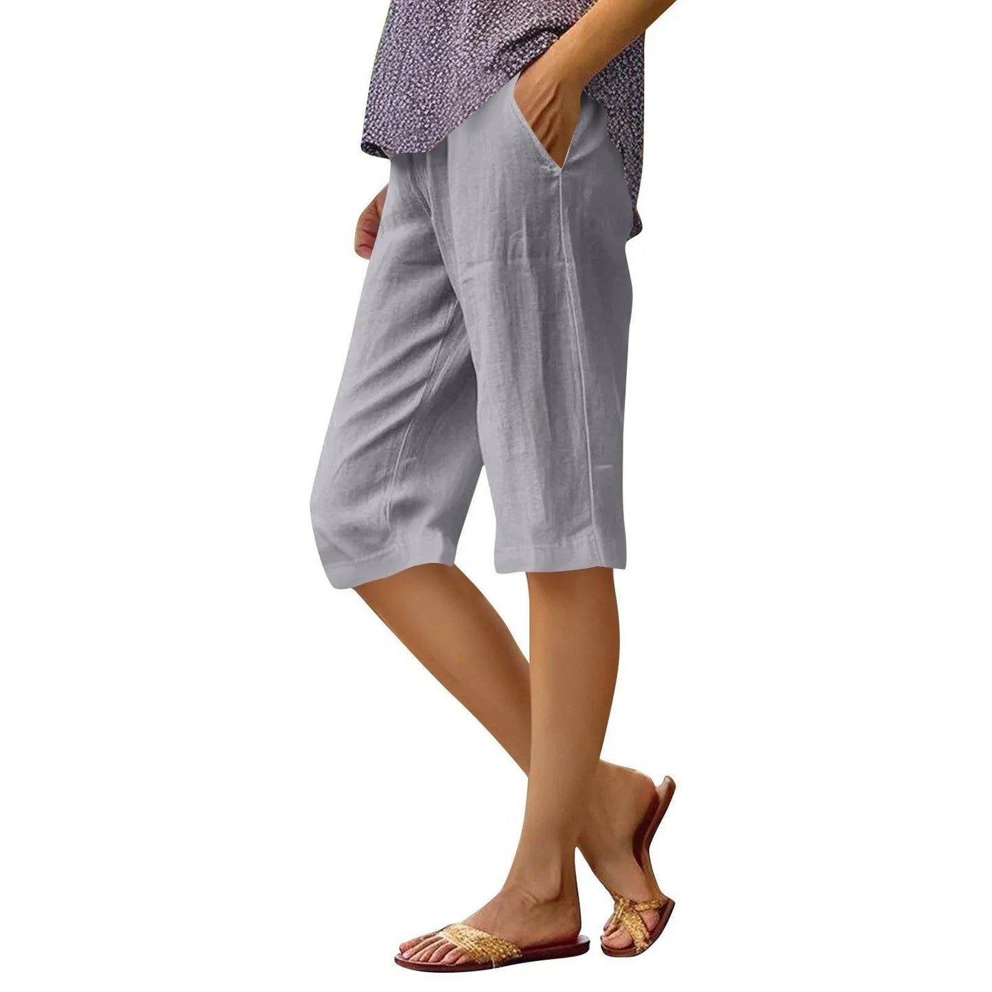 High Waist Solid Workout Capris - P12 Hub Europe