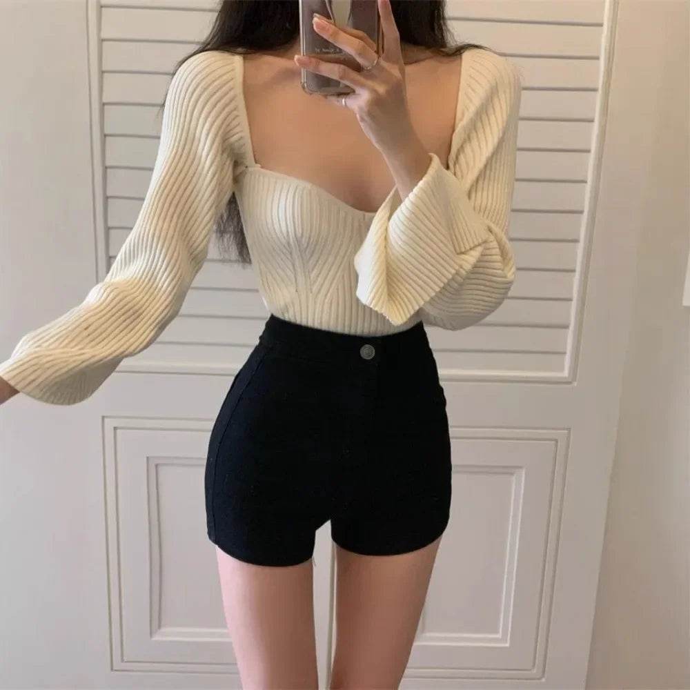 Women's Retro Bodycon Denim Shorts - P12 Hub Europe
