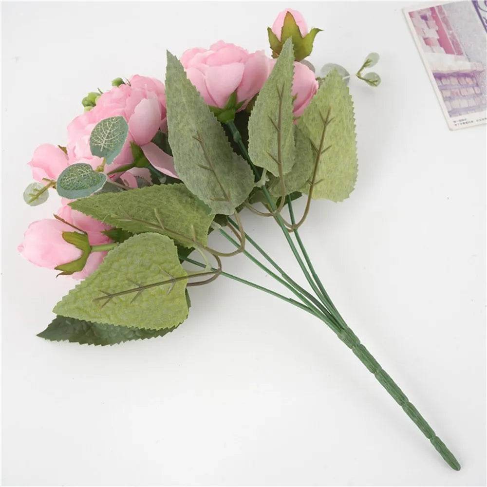 30CM Fake Roses Silk Peony Artificial Flowers Cheap New Year's Christmas Decorations Vase for Home Wedding Bridal Bouquet Indoor - P12 Hub Europe