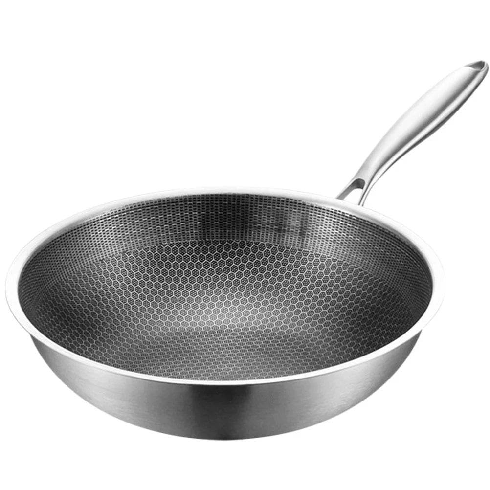 Stainless Steel Wok Griddle No-stick Pan for Stoves Frying Restaurant Cookware Accessories Kitchen - P12 Hub Europe