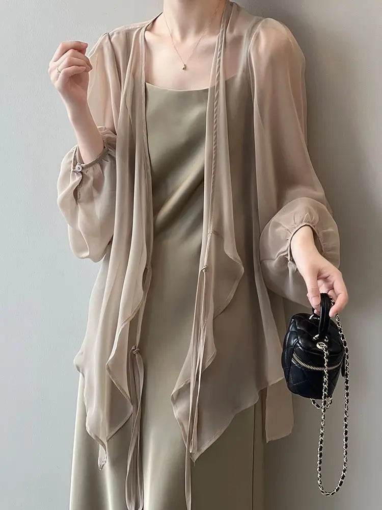 Women's V-neck Chiffon Loose Shirt - P12 Hub Europe
