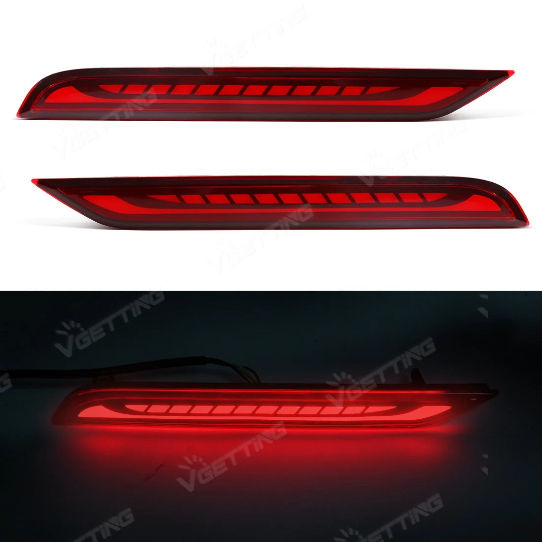 Car LED Rear Bumper Reflector Lights For Toyota Innova 2022 2023 Dynamic Turn Signal Lamp Brake Warning Lamp Accessories 12V