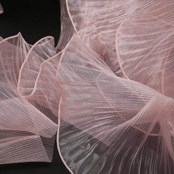 1 Yard Blue Lace Fabric Pleated Mermaid Effect Laser Neon Luster For Women Dress 15CM Wide - P12 Hub Europe