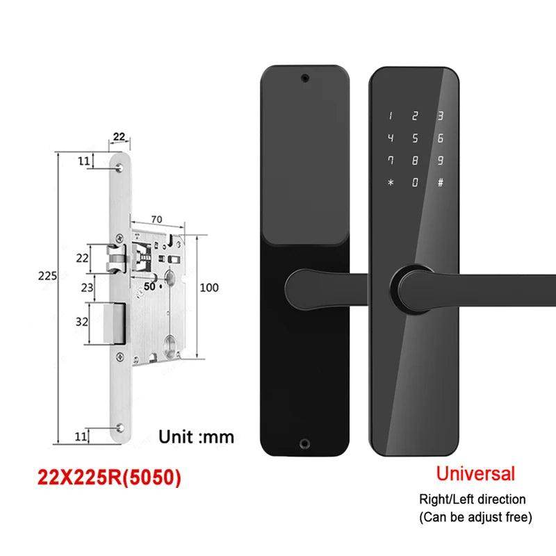 Smart Door Lock | Keypad, Card, Key, Bluetooth, 35-60mm - P12 Hub Europe