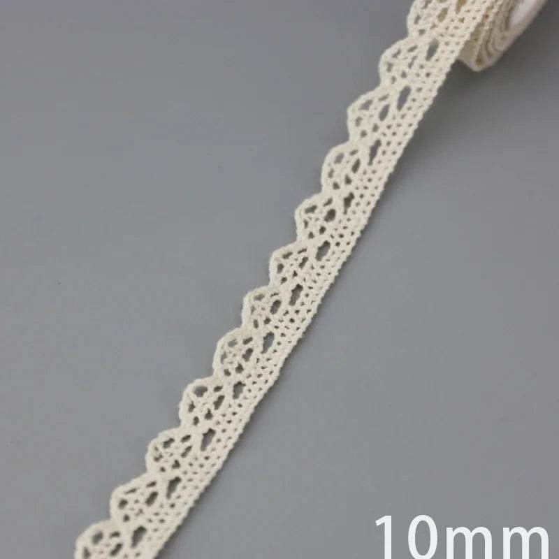 (5Meter/roll) White Beige Cotton Embroidered Lace Net Ribbons Fabric Trim DIY Sewing Handmade Craft Materials - P12 Hub Europe