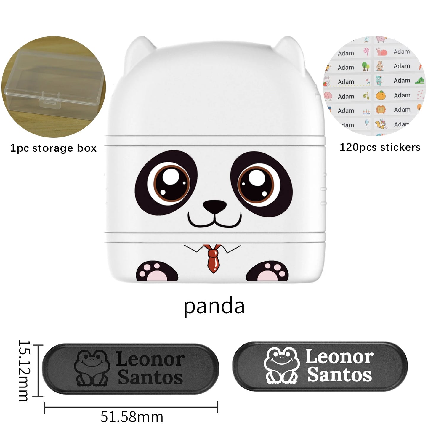 Children's Name Seal Custom Double -layer black and white ink Student's Stamp Kindergarten Clothes Waterproof Name StickerStamp
