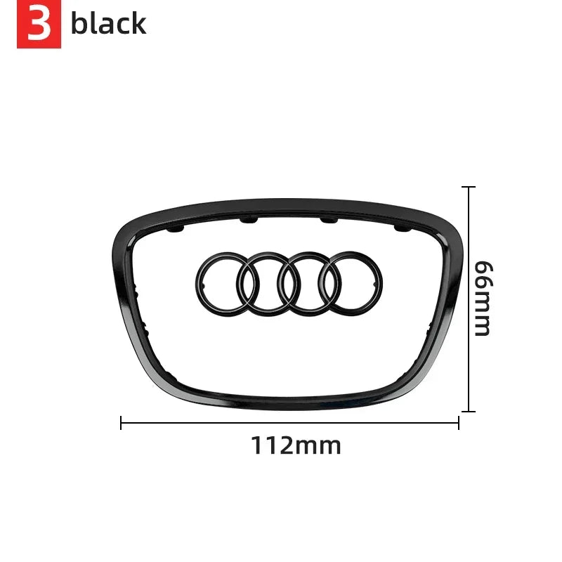 For Audi A3 A4 B8 8P B9 8V A5 A6 C7 A7 Q3 Q5 Q7 Automobile Steering Wheel Logo Bright Frame Strip Electroplated Car Logo Sticker