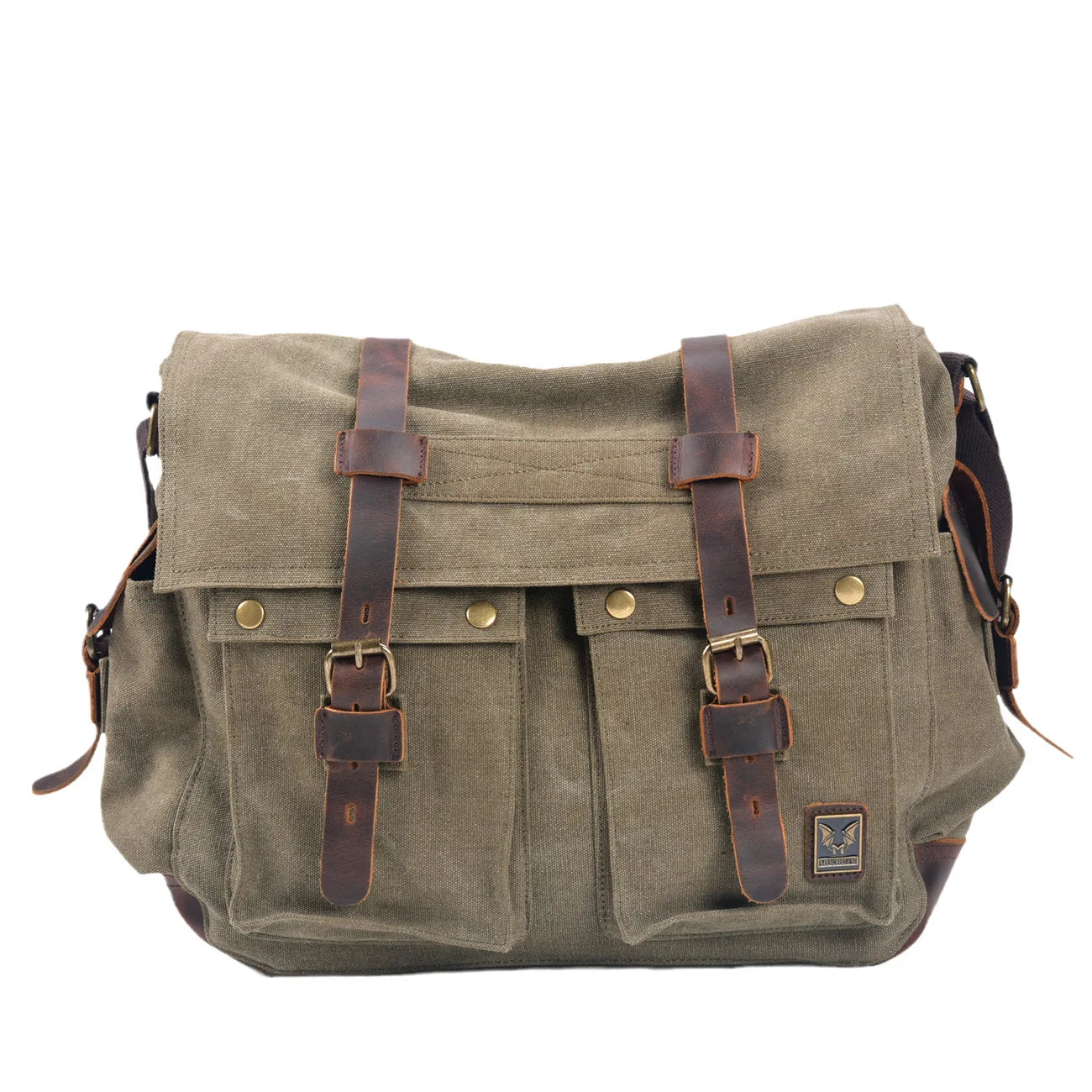 MUCHUAN Canvas Leather Men Messenger Bags Big Satchel Shoulder Bags Male Laptop Briefcase Travel Handbag