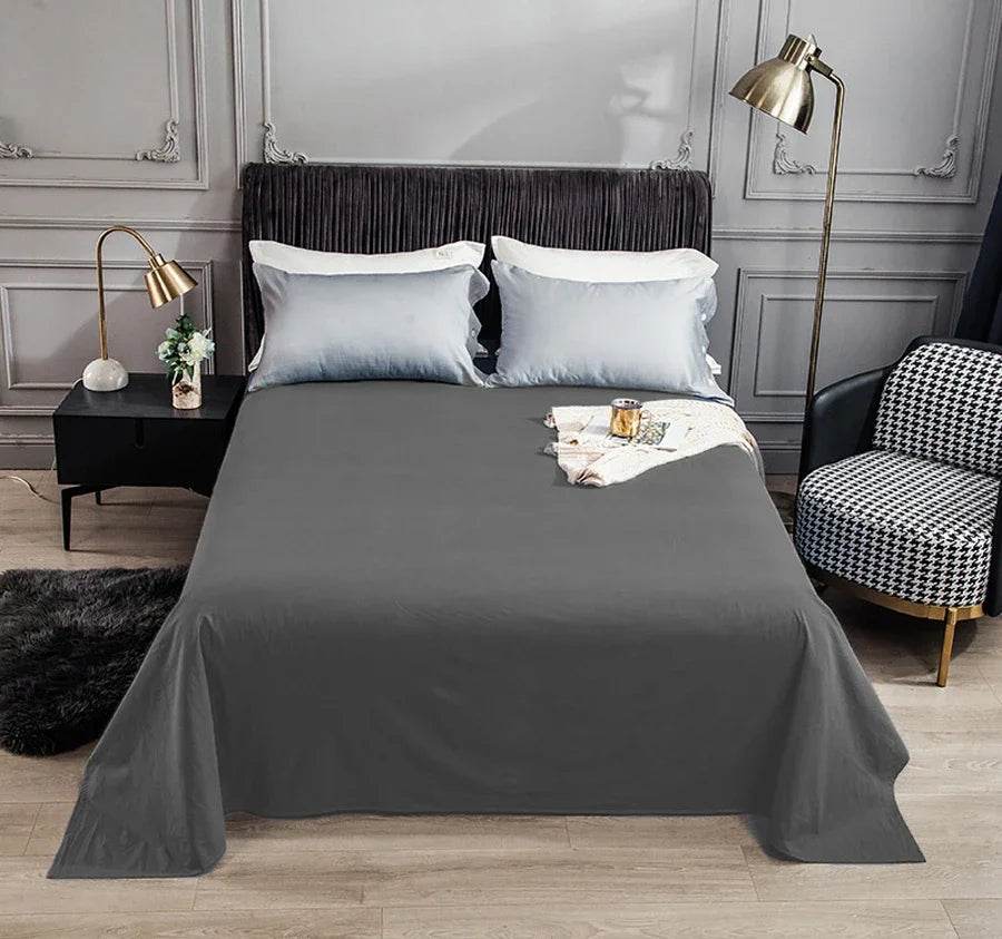 WASART Pure cotton flat bed sheet summer bedspread soft bed linens 2 people couple luxury double bed bedding king size bedsheet - P12 Hub Europe