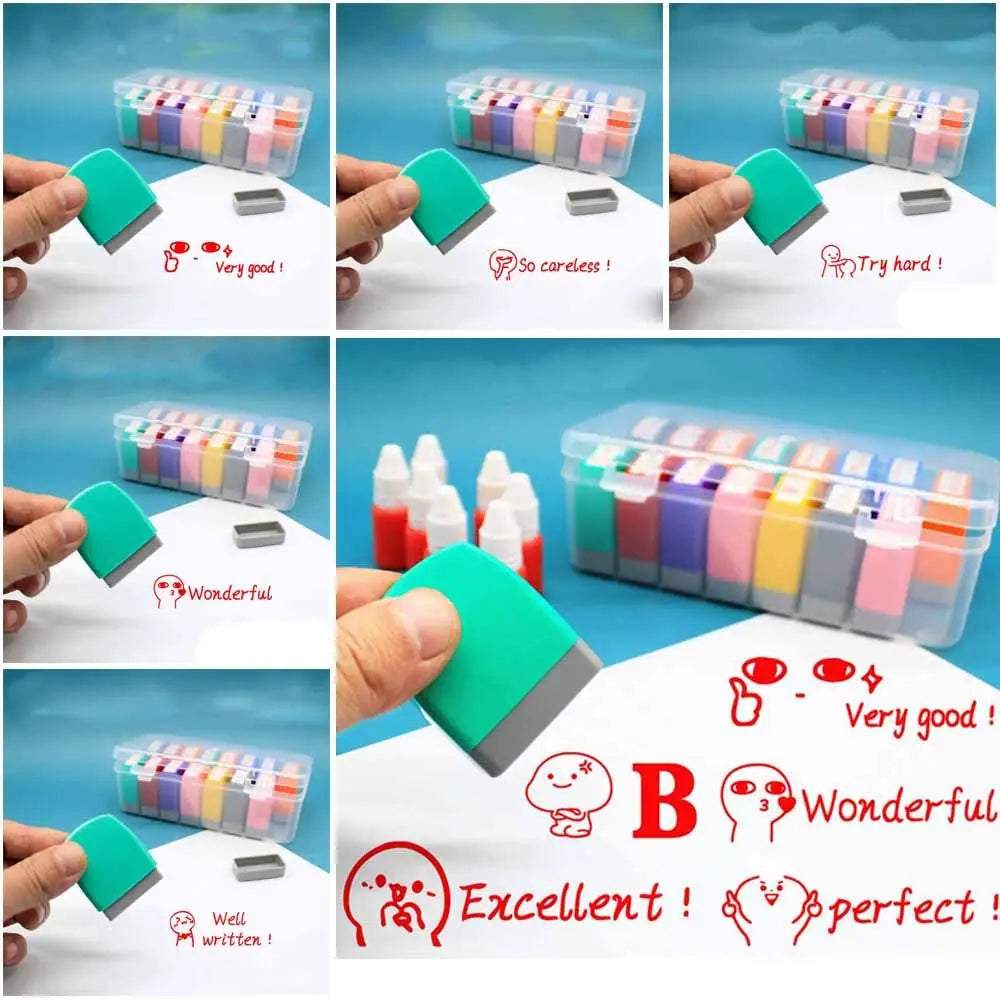 Kids Seal Photosensitive Chapter Children Toy Stamps Cartoon Stamps Reward Seal Encouragement Teaching stamp Commentary Stamp