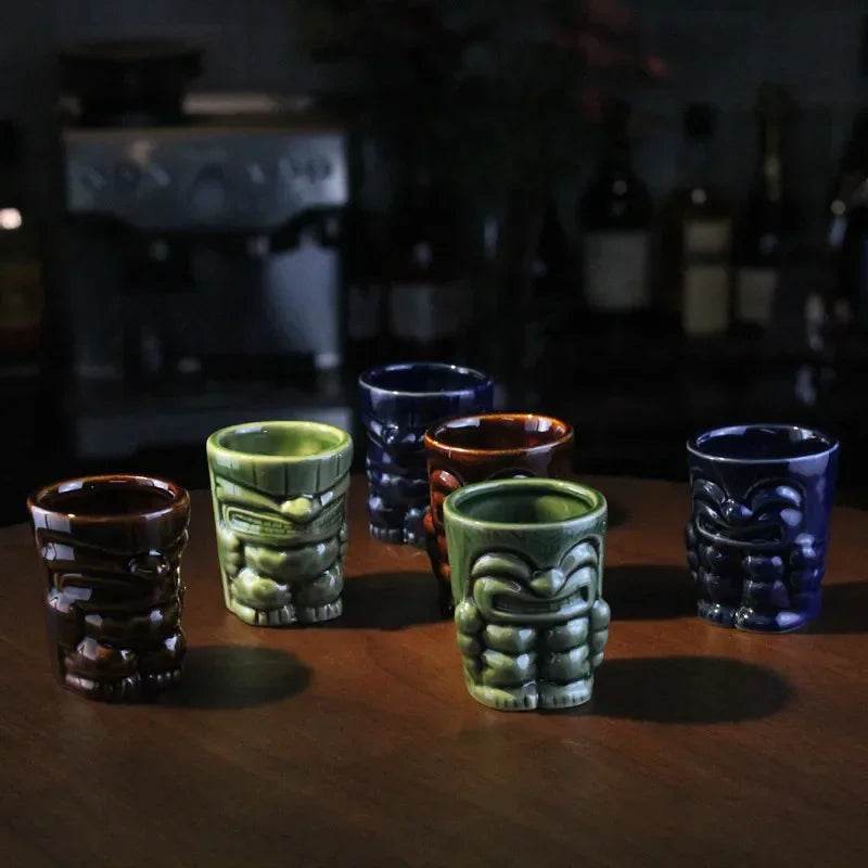 60ml Tiki Mug Hawaiian Cocktail Cup Creative Wine Bar Tools Beverage Cups Gifts for Friends Luxury Decoration Ceramic Funny Cup - P12 Hub Europe