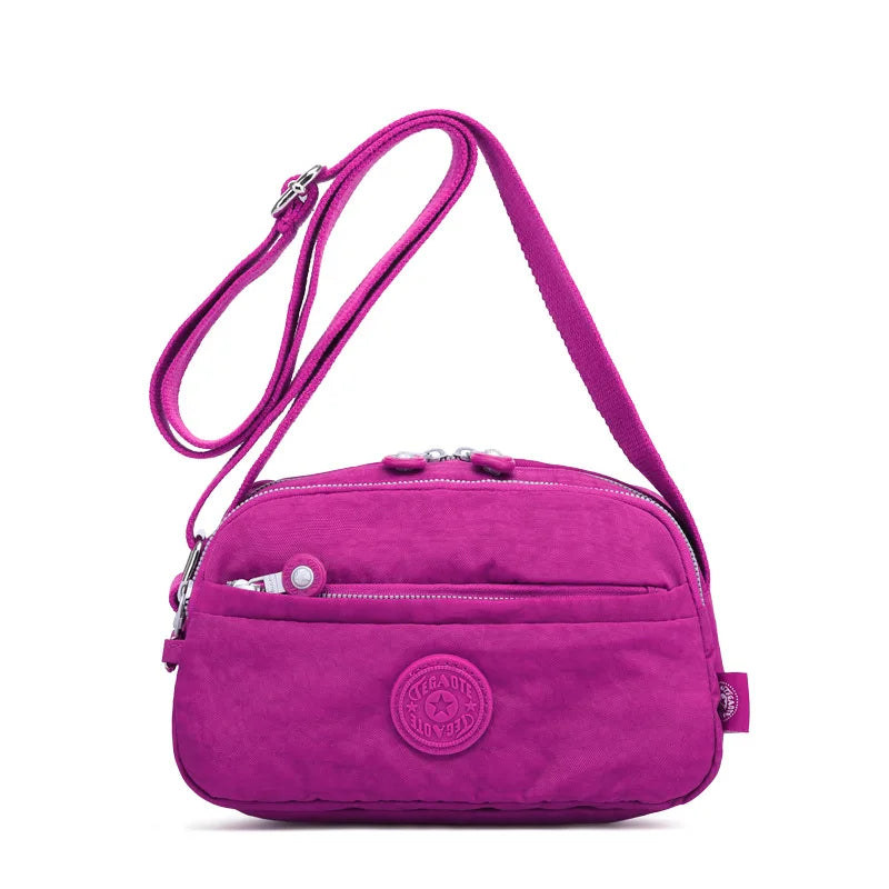 High Quality New Nylon Women Shoulder Messenger Bag Girl Cross Body Phone Purse Lightweight Blue Purple Black Red Grey M1570