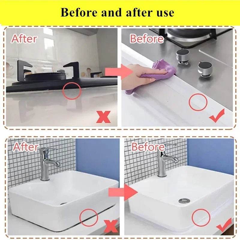 Waterproof Wall Tape Stickers Bathroom Kitchen Cardboard Seal Strip Bathroom Shower Sink Bathtub Caulk Tape Contour Home Posters - P12 Hub Europe