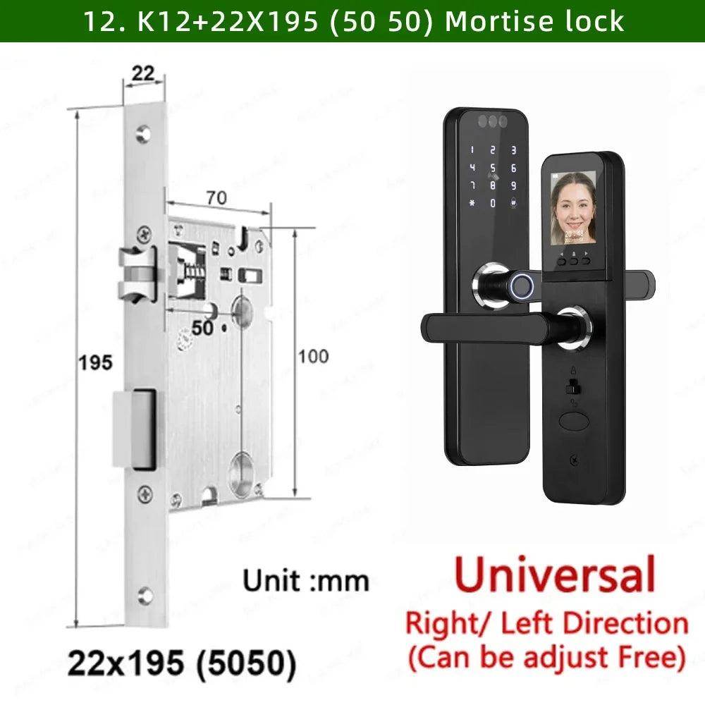 WiFi 3D Face Lock Camera, Screen, Fingerprint, 35-55mm - P12 Hub Europe