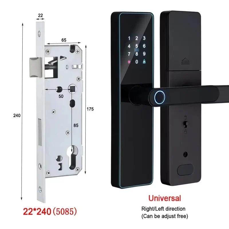 Fingerprint Door Lock | App, Remote, Handle, Card, Code - P12 Hub Europe