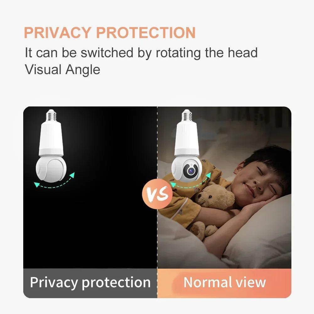 Camera 4K WiFi Bulb 8MP, Color Night Vision, AI Track - P12 Hub Europe