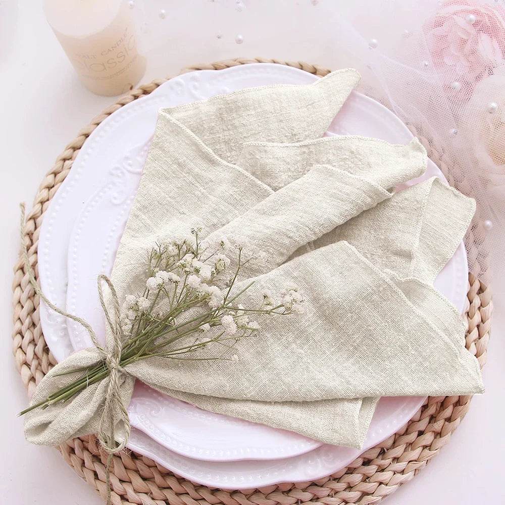 10pcs Cotton Cloth Napkins Gauze Fabric Blue 30x30cm for Wedding Party Birthday Tea Towel Table Baby Shower Christmas Napkins - P12 Hub Europe