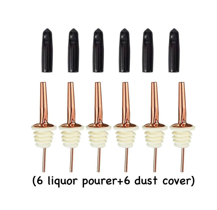 6PCS Stainless Steel Wine Pourer Stopper Bottle Pourer Spout Stopper Speed Pourer Bar Wine Accessories Set of 6 - P12 Hub Europe