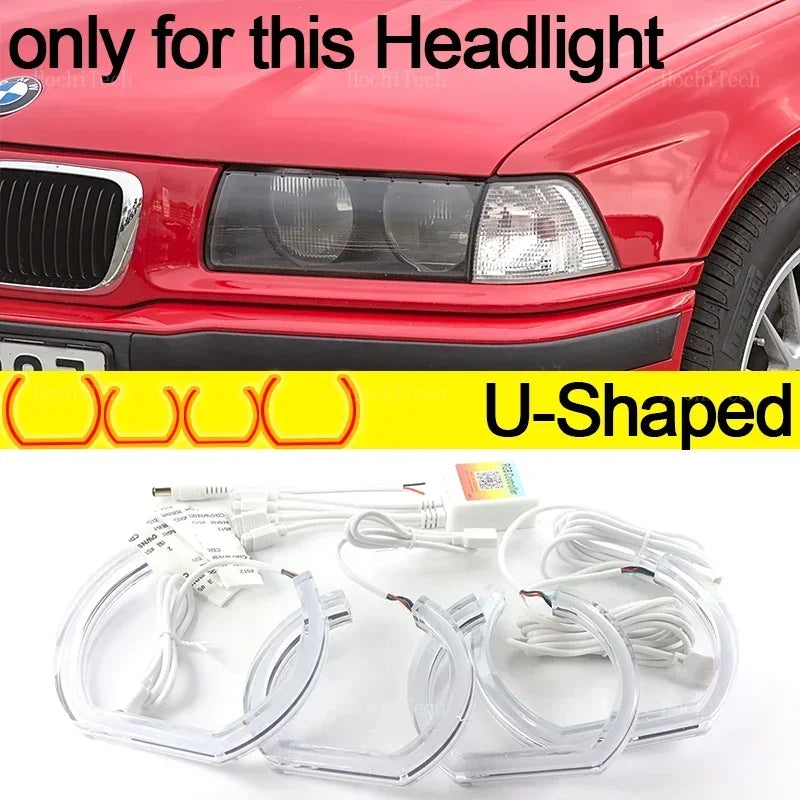 RGB Multi-colored App control LED Headlight Angel Eyes Ring Lamp for BMW 3 series E36 1990-2000 316i 318i 320i 323i 325i 328i