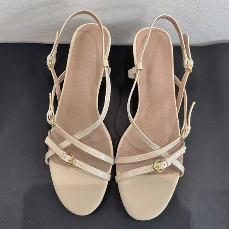 JOZHAMTA x irilook Size 34-43 Women Real Leather Sandals For Women High Heels Shoes Sexy Pointy 2025 Summer Party Wedding Shoes