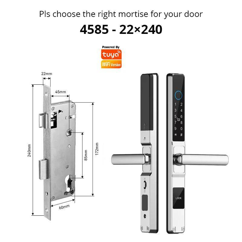 WiFi Sliding Door Lock | IP66, Fingerprint, Card, Code, Glass/Aluminum - P12 Hub Europe