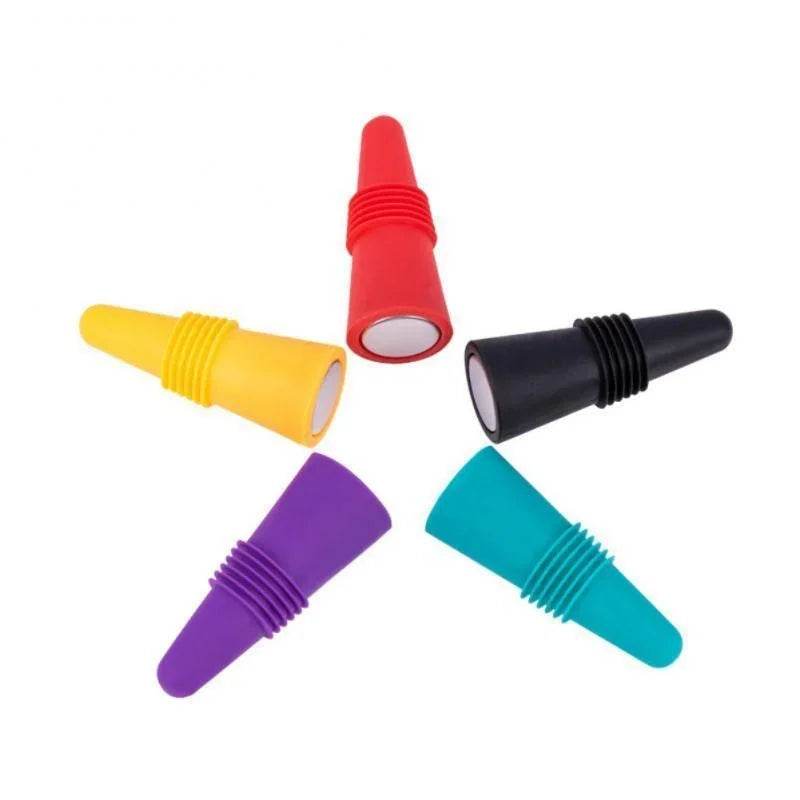 Silicone Wine and Beverage Bottle Cap Set Leak Proof Champagne Bottles Sealer Stoppers Wine Cork Saver Stopper Reusable - P12 Hub Europe
