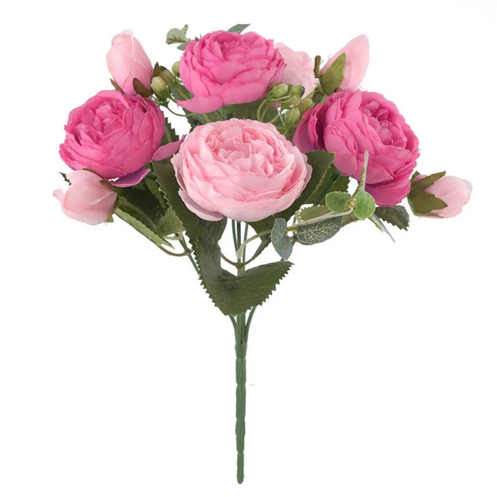 30CM Fake Roses Silk Peony Artificial Flowers Cheap New Year's Christmas Decorations Vase for Home Wedding Bridal Bouquet Indoor - P12 Hub Europe