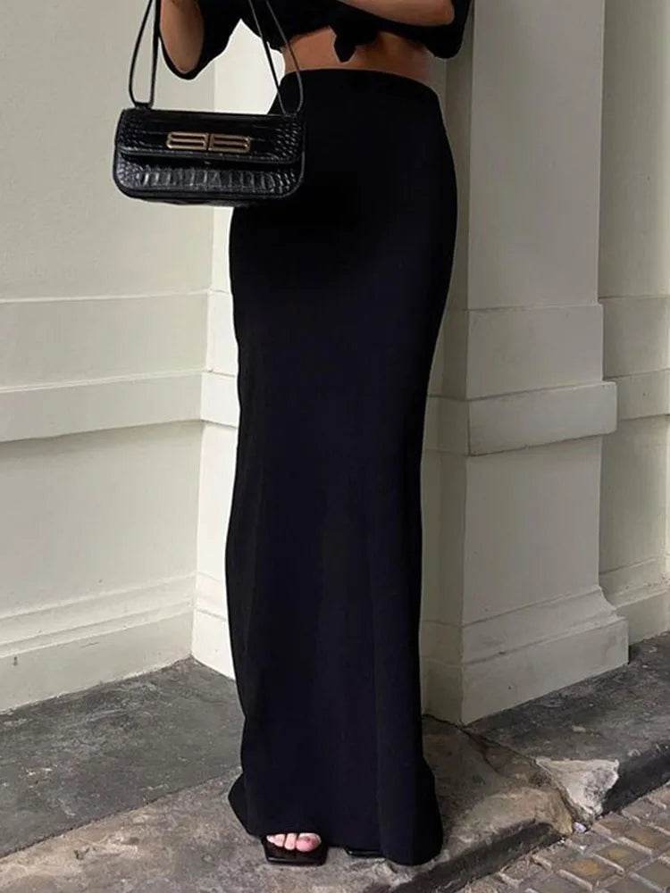 Women's Black Maxi Skirt - P12 Hub Europe