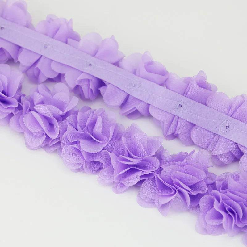 (1 meter) Chiffon lace fabric Webbing Decoration flower gift ribbons crafts Non-woven fabrics base - P12 Hub Europe
