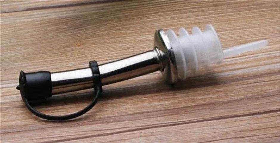 1PC Stainless Steel Oil Bottle Spout Pourer/Mouth with Stopper Flask Dry Red Wine Pot Bottle Cork Plug Olive Pourer Dispenser - P12 Hub Europe