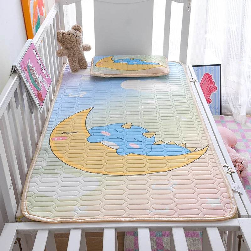 Baby Bed Mat Kit, Viscose Latex Fiber,Kids Sleeping Sheet,Cartoon Bed Cover,Boys Girls,Cooling Summer Home Bedding 60*120cm 2pcs - P12 Hub Europe
