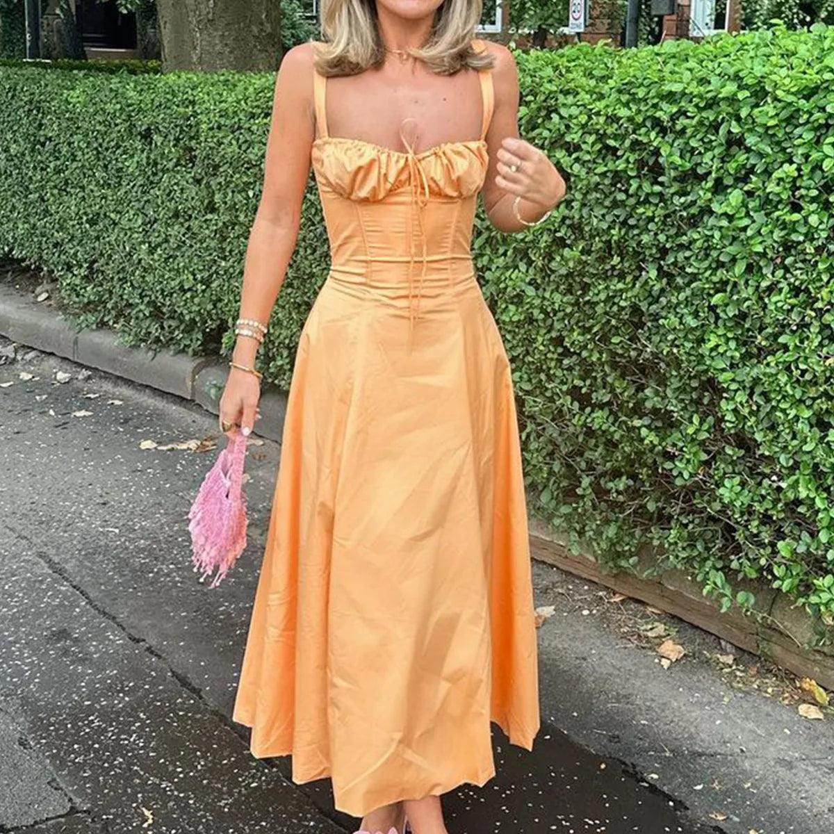 Sweet Floral Print Lace-Up Midi Dress Elegant Holiday - P12 Hub Europe