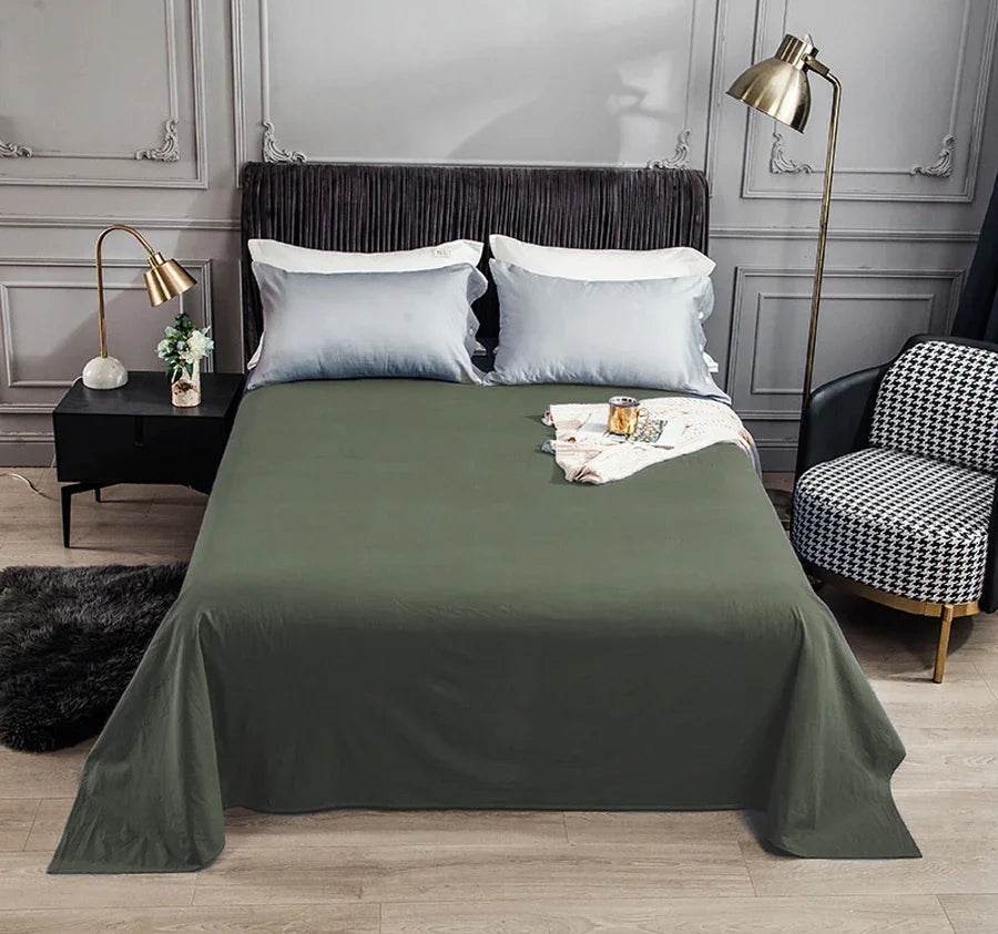 WASART Pure cotton flat bed sheet summer bedspread soft bed linens 2 people couple luxury double bed bedding king size bedsheet - P12 Hub Europe