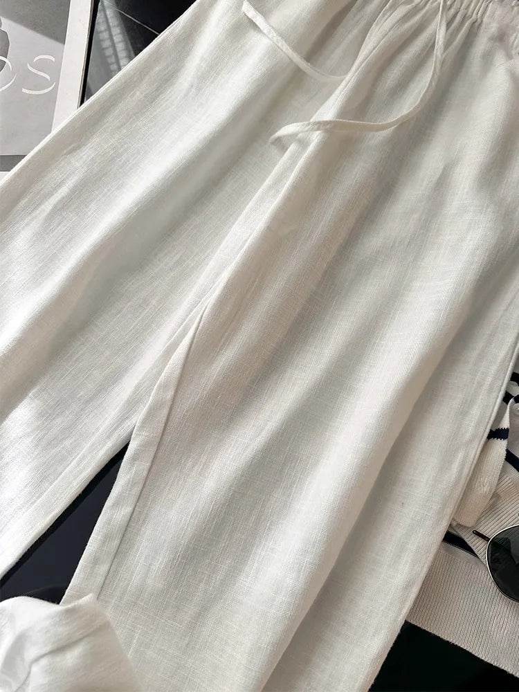 Women's Washed Linen Wide Pants - P12 Hub Europe