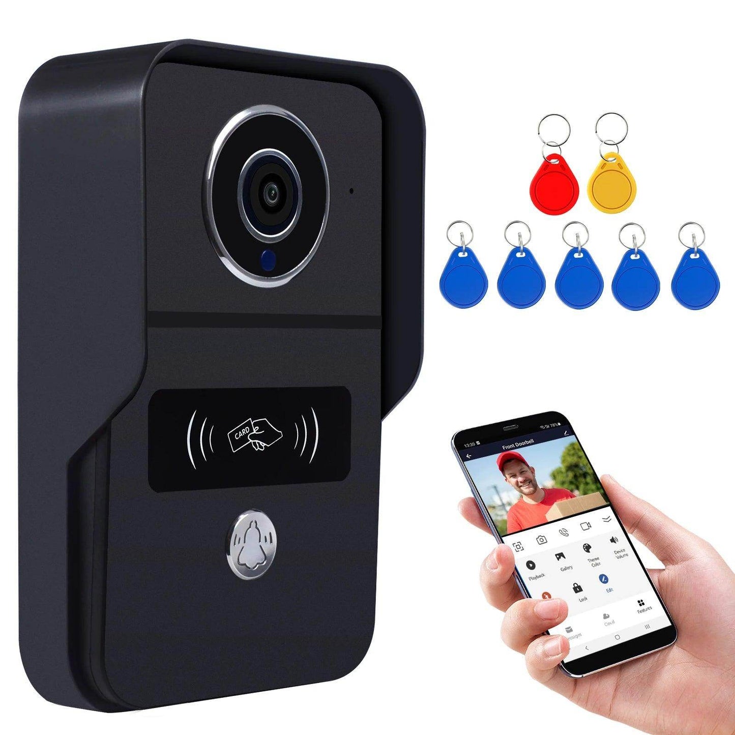 Doorbell WiFi/PoE | 1080P, RFID, Motion, Chime, SD Card - P12 Hub Europe