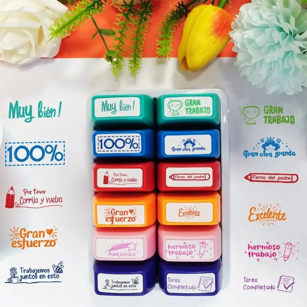 Creative Plastic Encouragement Stamps Colorful Grade Stamps Homework Prizes Student