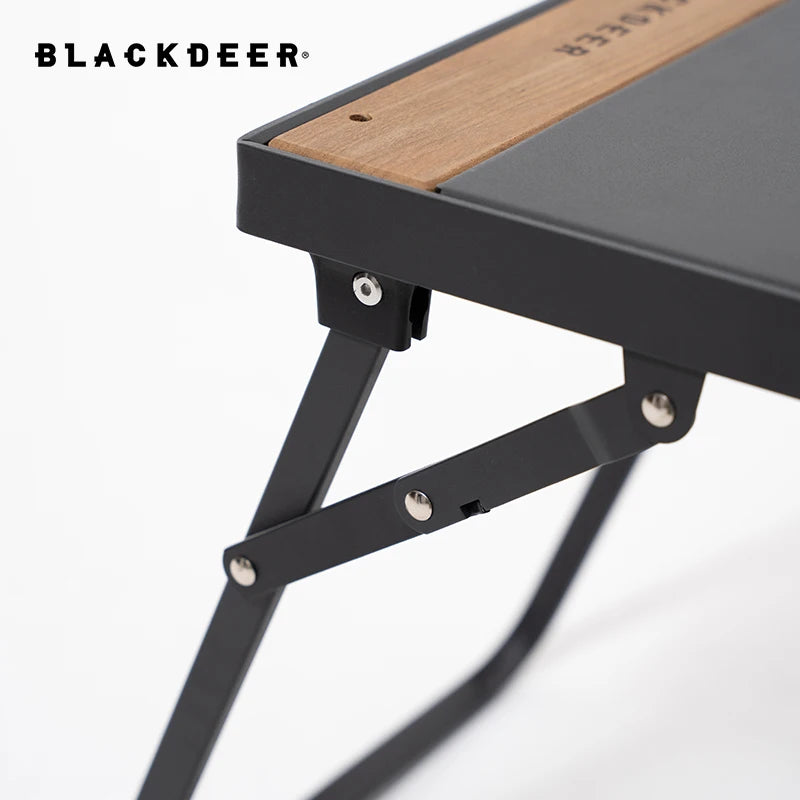 BLACKDEER Camping Folding Aluminum Alloy IGT Table Multifunctional Portable BBQ Grill Wood Table Outdoor Picnic Fishing