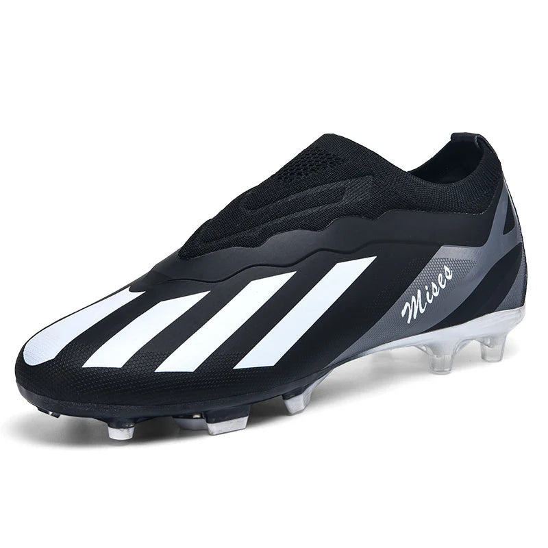 Men's Football Shoes Low cut Slip On Knitted Mesh Training Shoes Outdoor Anti slip Sneaker Fashionable and Trendy Footwear